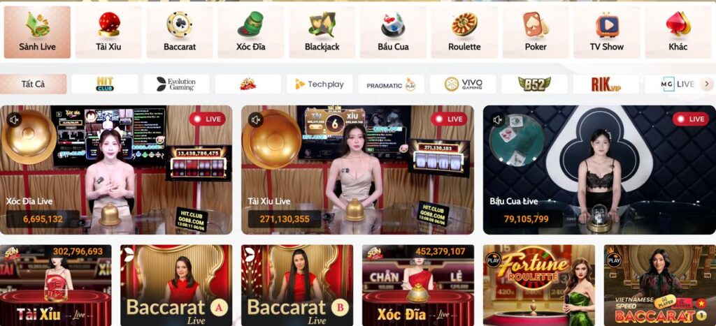 Giới thiệu sảnh game live casino TAP88