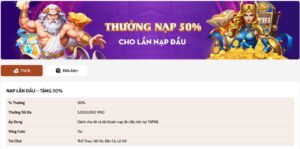 Khuyến Mãi Đăng Ký Tài Khoản Nạp Đầu Tặng 50% Miễn Phí Taị TAP88