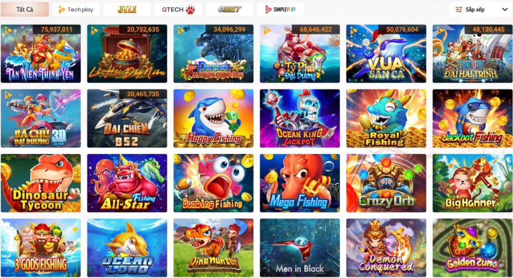 Top sảnh bắn cá hot hiện có ở nhà cái tap88